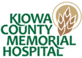 A green background with the words kiowa county memorial hospital in it.